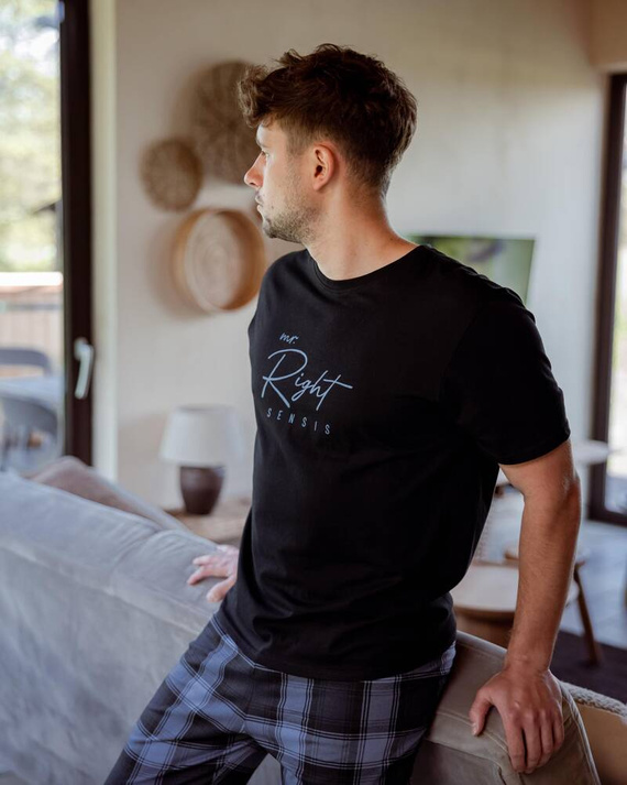 Sensis Victor Pijama pentru bărbați - negru