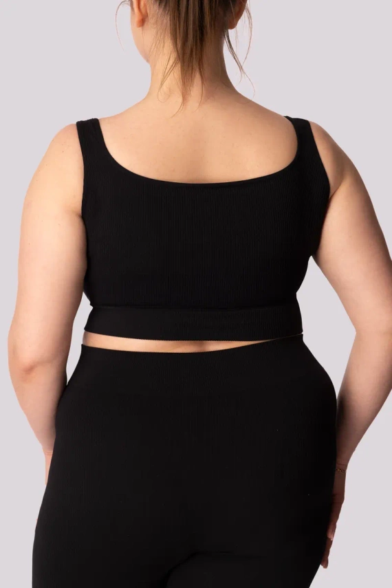 Sutien sport Mona cu nervuri, negru