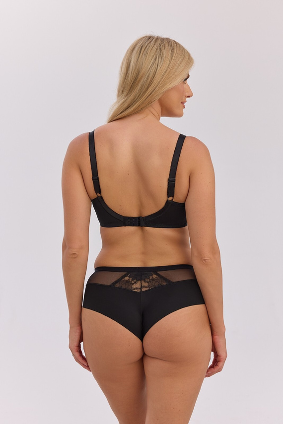 sutien semi soft Gaia BS 1358 Claire pentru sâni mari alb/mokka dantelă SS10