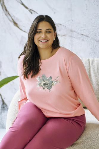 Pijamale de dama Patricia 3471 TARO - bumbac, maneci 7/8, caise si confortabile