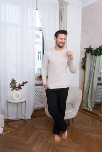 Zermat Pijama pentru bărbați cu mânecă lungă, pantaloni lungi Italian Fashion