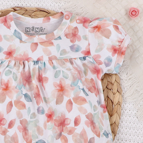 ABN-5428 Flori colorate Rochie din bumbac organic imprimeu Nini