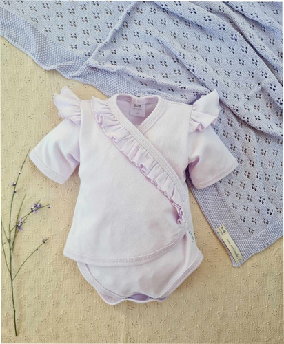 Body 362F Calinka Marija cu fermoar și mâneci scurte - mov deschis