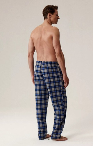 NMB -045 Gri Atlantic – Pantaloni de pijama bărbătești din flanel în carouri