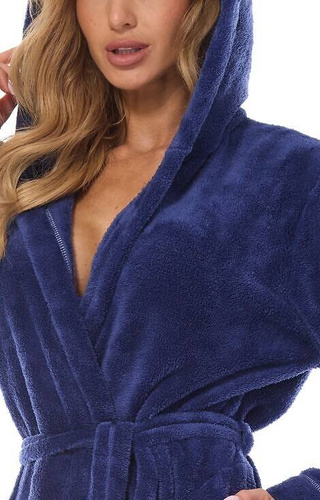 2412 Night Halat de baie lung pentru femei L&L - bleumarin