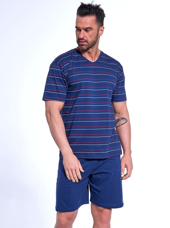 330/48 Diverse Pijamale bărbați cu mâneci scurte, pantaloni scurți Cornette, bleumarin