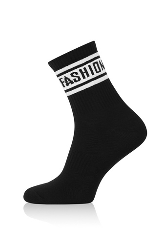 S155D Șosete lungi de epocă Italian Fashion - negru/alb