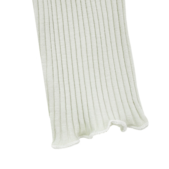 141525 Jambiere pentru fete cu nervuri Nicol – bumbac cu elastan, volan, măsline