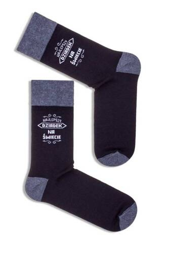 0125-004 Cel mai bun bunic din lume Șosete pentru bărbați Milena - negru