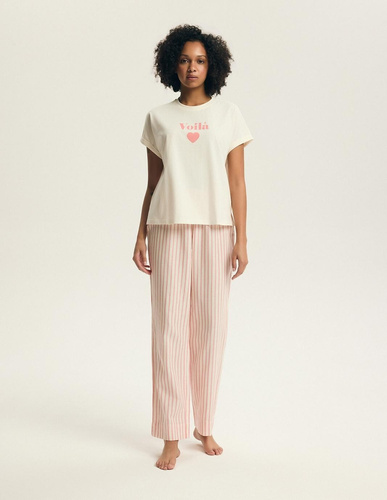 Pijama damă Henderson Darlan 43707 – bumbac, pantaloni lungi, imprimeu colorat