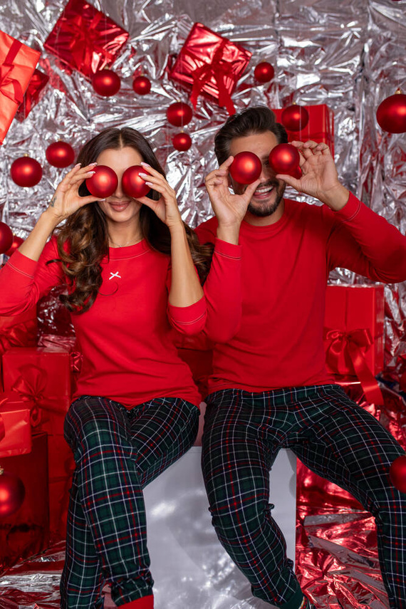 Fogo Pijama bărbătească cu mânecă lungă, pantaloni lungi Italian Fashion - roșu/print 