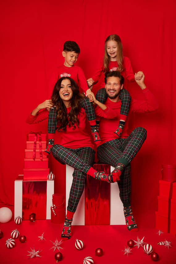 Foggia Pijama de damă cu mânecă lungă, pantaloni lungi Italian Fashion - roșu/print