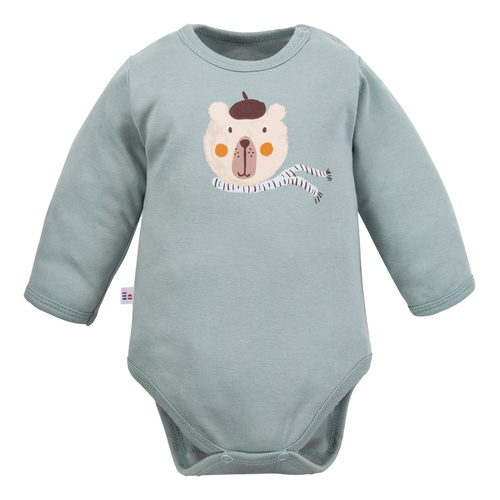 Body bebe Beary Cool Eevi - bumbac, maneci lungi, imprimeu ursuleti