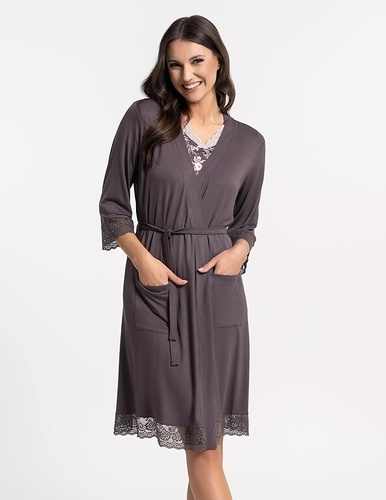 Halat damă Moraj PDSZ4300-003 din vâscoză cu dantelă, cu cordon