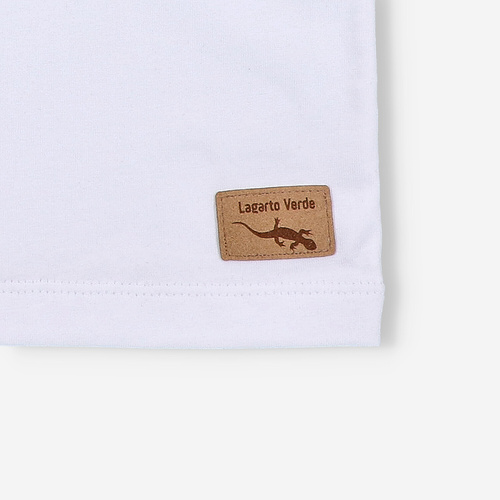 KAR-2007/BIA Tricou Lagarto Verde pentru baieti, alb