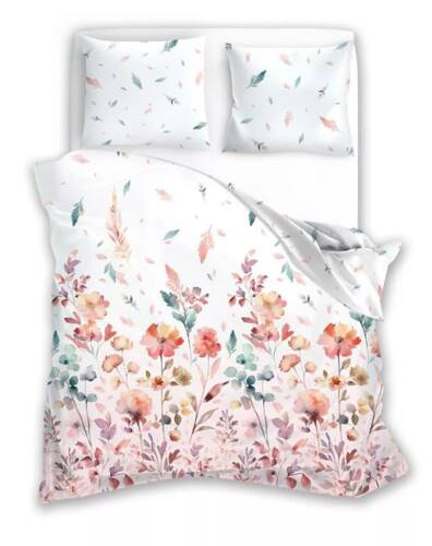 Milargo Verde 001 Lenjerie de pat din satin cu flori Faro, roz