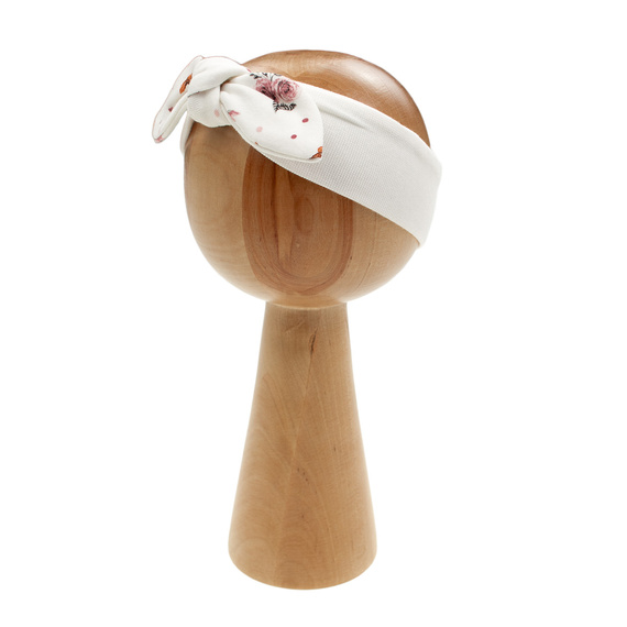 216065 Bentiță Lala Nicol – bumbac crem cu fundă mare