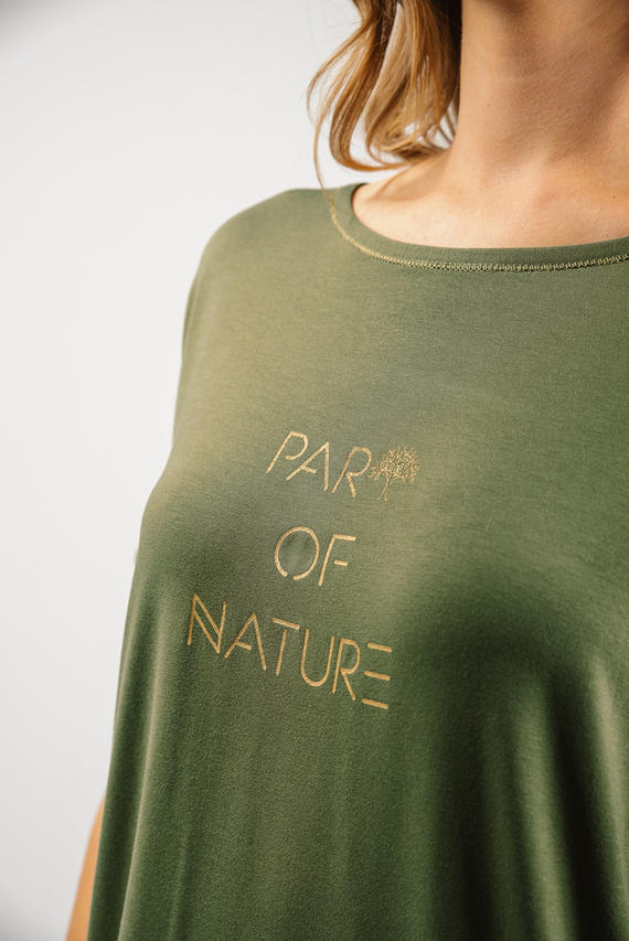 Pijama Natura Ladies cu mânecă scurtă, pantaloni 3/4 Italian Fashion - kaki