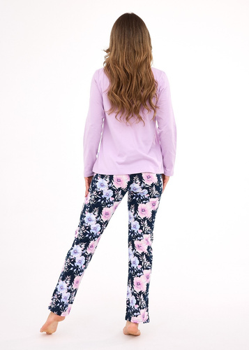 Pijamale de dama Natalie 145/462 Cornette, erica - bumbac, maneci lungi, stil si confort de zi cu zi