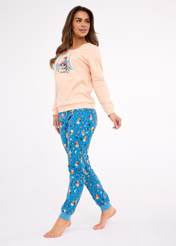 Pijamale dama 467/426 Paris – bumbac, maneci lungi, stil parizian