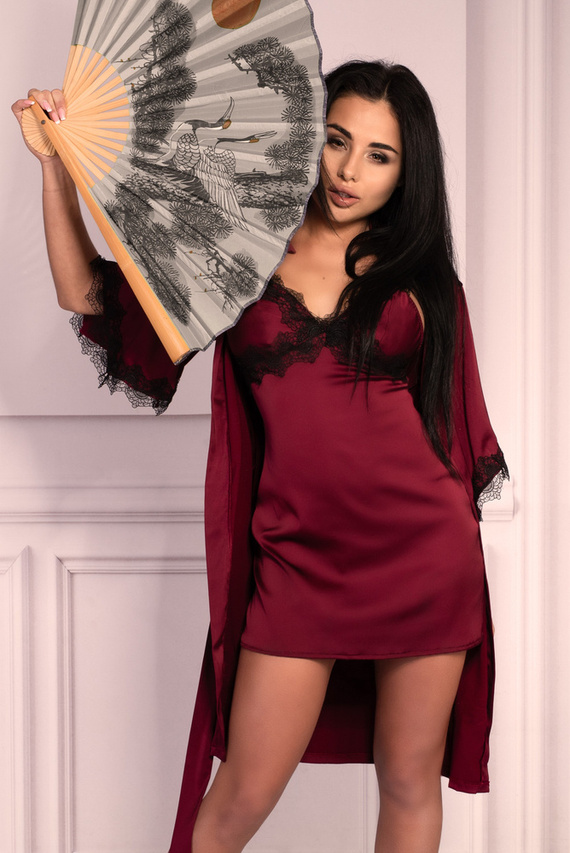 Aresmina LC 90564 Cherry Mahogany Collection Szlafrok damski LivCo Corsetti 