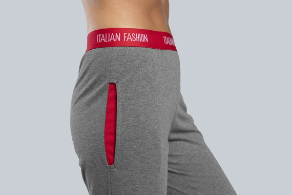 Accent Femeii pijamale lungime. mânecă, lungime. pantaloni Italian Fashion - melange închis