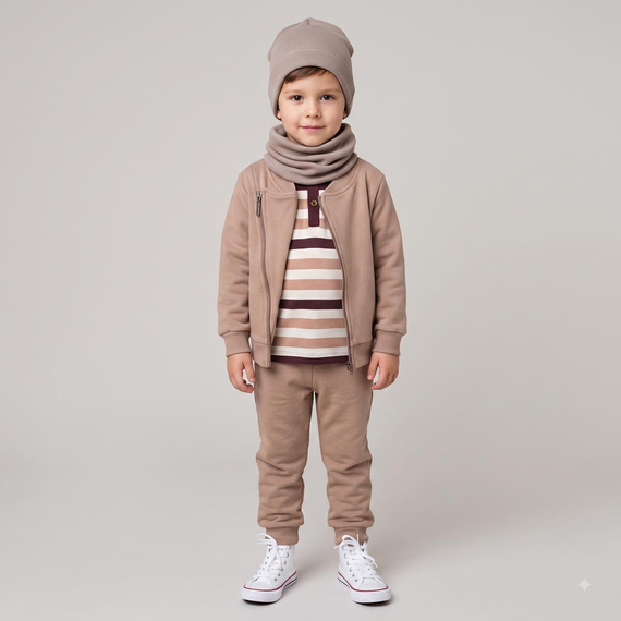 227273 Nicol BENEK Bluza băieți ramonescă maro bumbac cu fermoar