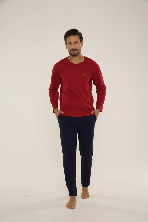 683 Kevin Forex Pijama pentru bărbați - maro - albastru marin