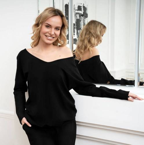 Karina Hanorac de damă Fashion - negru