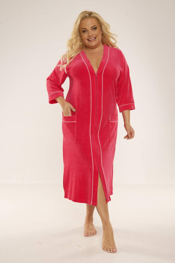 974 / 352 Halat pentru femei Velour Forex - zmeură