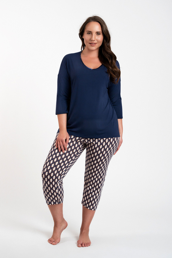 Milda Pijama pentru femei mâneci 3/4, pantaloni 3/4 Modă italiană