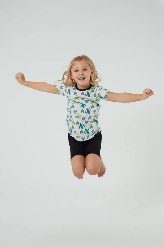 Picos Pijama pentru copii Italian Fashion - print/negru