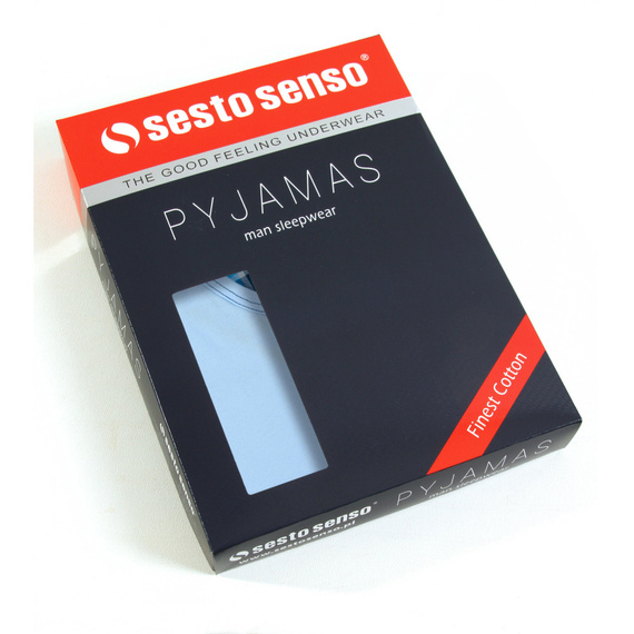 2576/17 Pijamale bărbați, mâneci scurte, pantaloni scurți Sesto Senso turcoaz