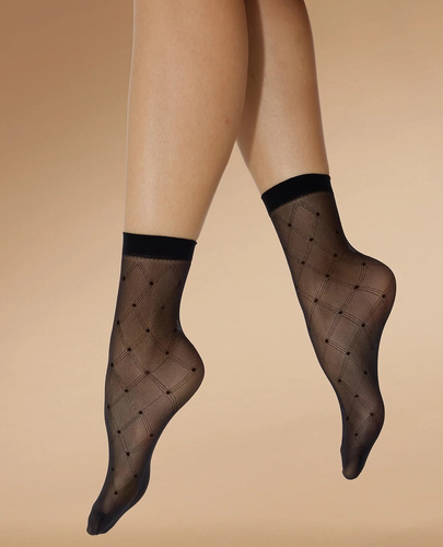 Șosete damă Knittex Hold 20 den – șosete cu model geometric nero