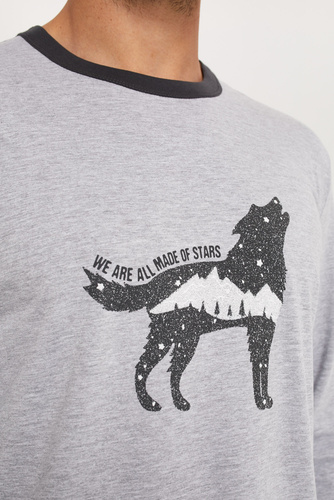 Tikal Bărbați cu mânecă lungă, pantaloni lungi Italian Fashion - melange/graphite