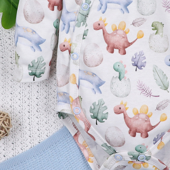 Body plic ABN-5561 Dino Explorer Nini | Bumbac organic pentru nou-născuți