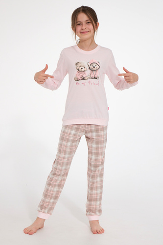 Pijamale pentru fete Cornette 594/202 592/202 Be My Friend, 100% bumbac, mânecă lungă