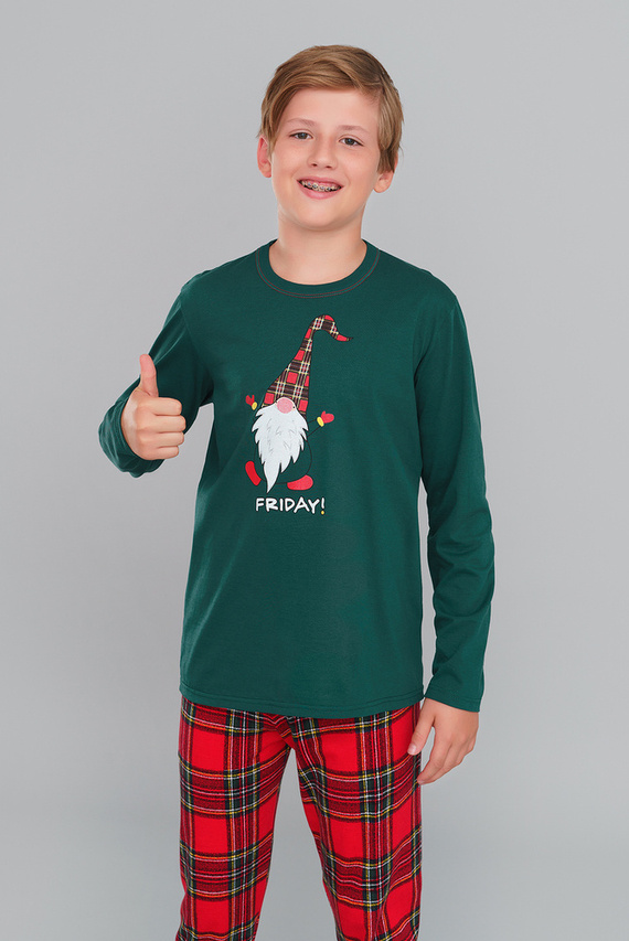 Narvik Pijama pentru băieți Italian Fashion- roșu/print 