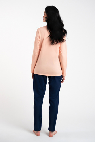 Arietta Pijama cu mânecă lungă și pantaloni pentru femei Italian Fashion - somon 