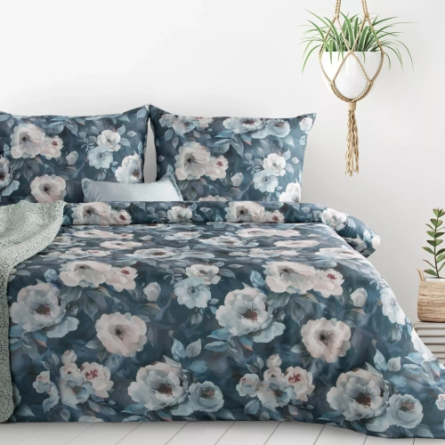 Lenjerie de pat Kira Design 91 florală reversibilă moale cu fermoar