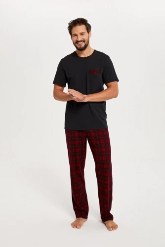 Zeman Pijama cu mânecă scurtă pentru bărbați, pantaloni lungi Italian Fashion
