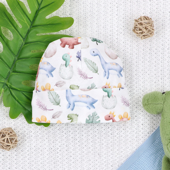 Căciulă pentru bebeluși ABN-5580 Dino Explorer Nini – bumbac organic, moale și respirabil