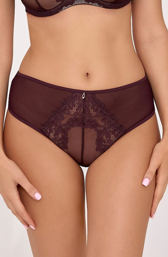 Chiloți dama Ava 2233 Chocolate Brown dantelă confort clasic elegant