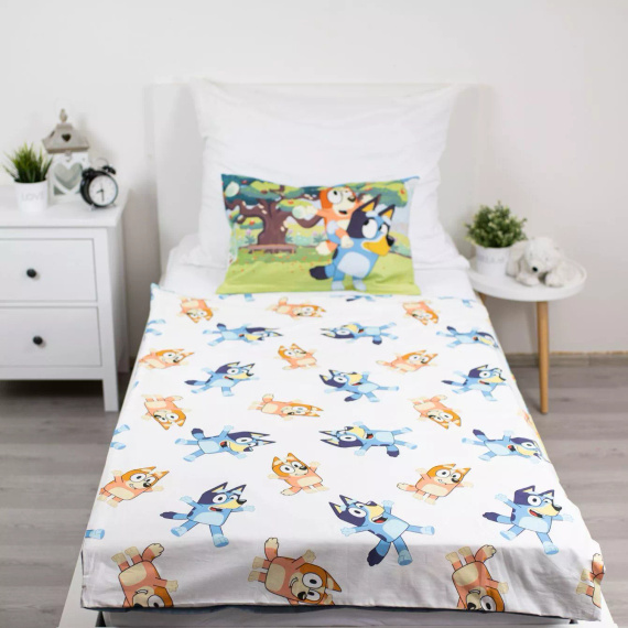 Lenjerie de pat din bumbac 100x135 Bluey 061 albastru 40x60 Jerry Fabrics