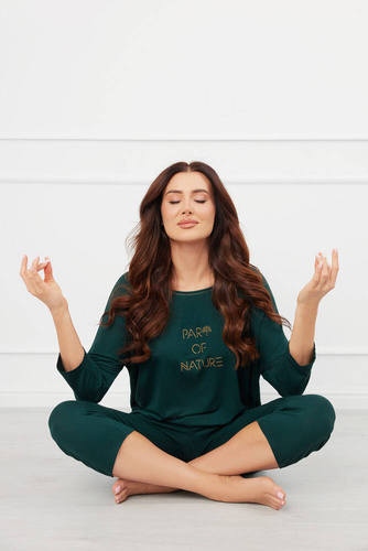 Natura Ladies 3/4 pijamale Italian Fashion - verde 