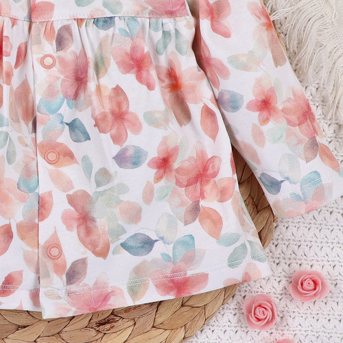 ABN-5421 Flori colorate Caftan pentru copii din bumbac organic imprimeu Nini