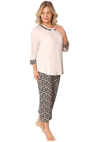 Pijamale damă Martel 272 Teresa II bumbac 100% mânecă și pantaloni 7/8 bej