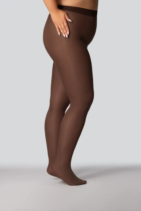Colanți Elizabeth Queen Size 70 den, culoare cafea neagră – netezi, mați, colorați, confortabili