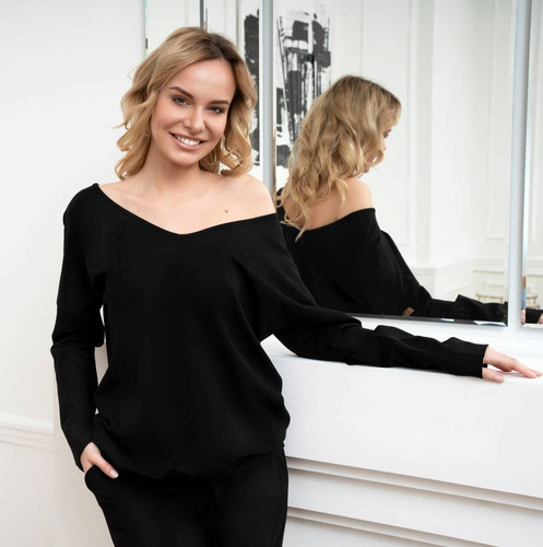 Karina Hanorac de damă Fashion - negru