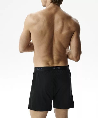 Boxeri bărbați Atlantic 2MBX-0255 A2 2-pack negru-denim – lejeri, 100% bumbac